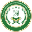 Tanzania Qur’an Competition for People with Disability logo. An open Qur’an on a stand, with the Arabic word Iqra, three stars and a laurel wreath, in green and gold.